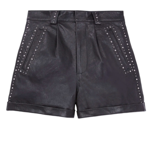 The Kooples Black High Waist Shorts